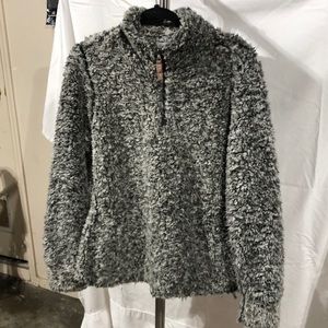 Super soft Sherpa like weatherproof vintage Quarter zip pullover
